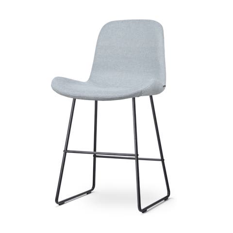 Nino-Fé barkruk lichtblauw - zwart onderstel - 65 cm