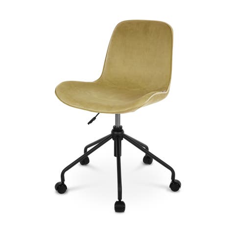 Nout-Fé bureaustoel velvet olijf groen - zwart onderstel