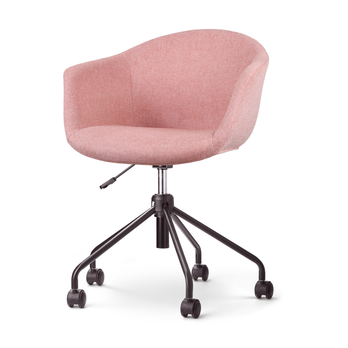 Nout-Otis bureaustoel zacht roze - zwart onderstel