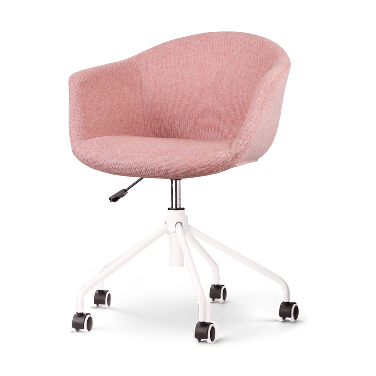 Nout-Otis bureaustoel zacht roze - wit onderstel