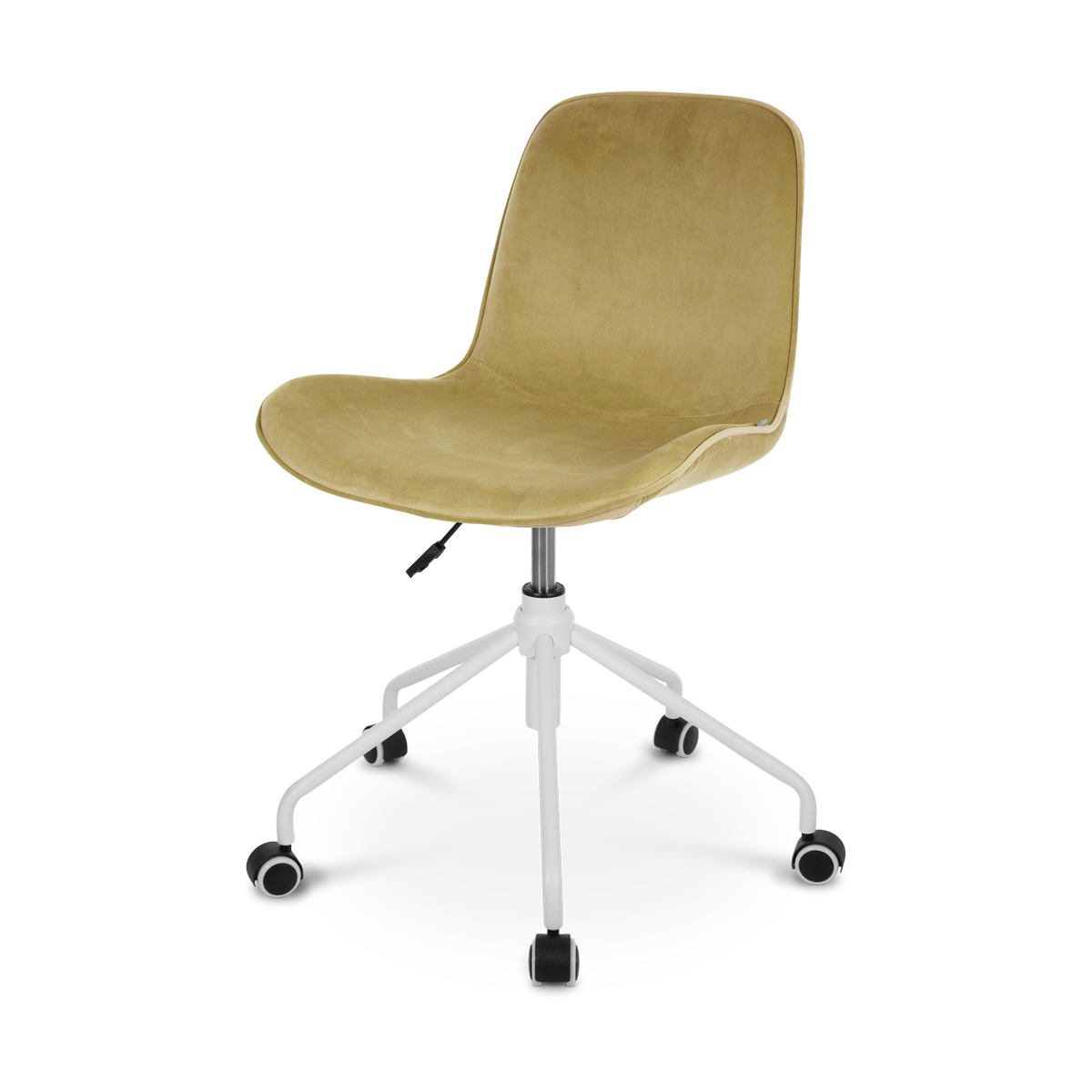 Nout-Fé bureaustoel velvet olijf groen - wit onderstel