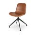 Nola-Fé draaibare eetkamerstoel kunstleer cognac - zwart onderstel