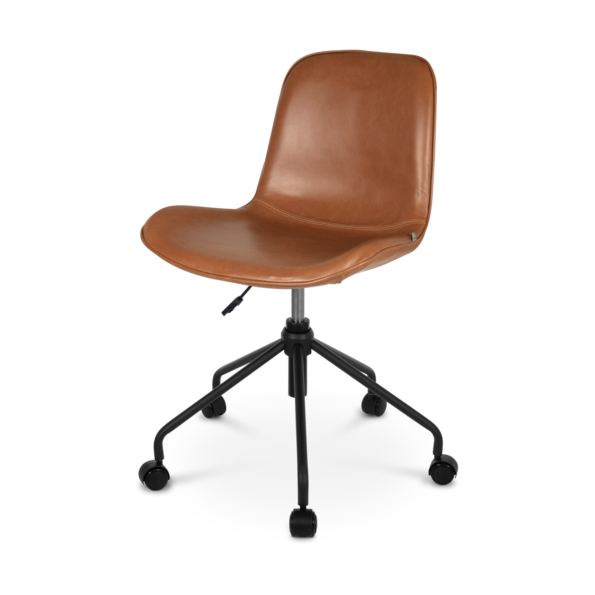Nout Fé bureaustoel kunstleer cognac - zwart onderstel