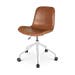 Nout Fé bureaustoel kunstleer cognac - wit onderstel