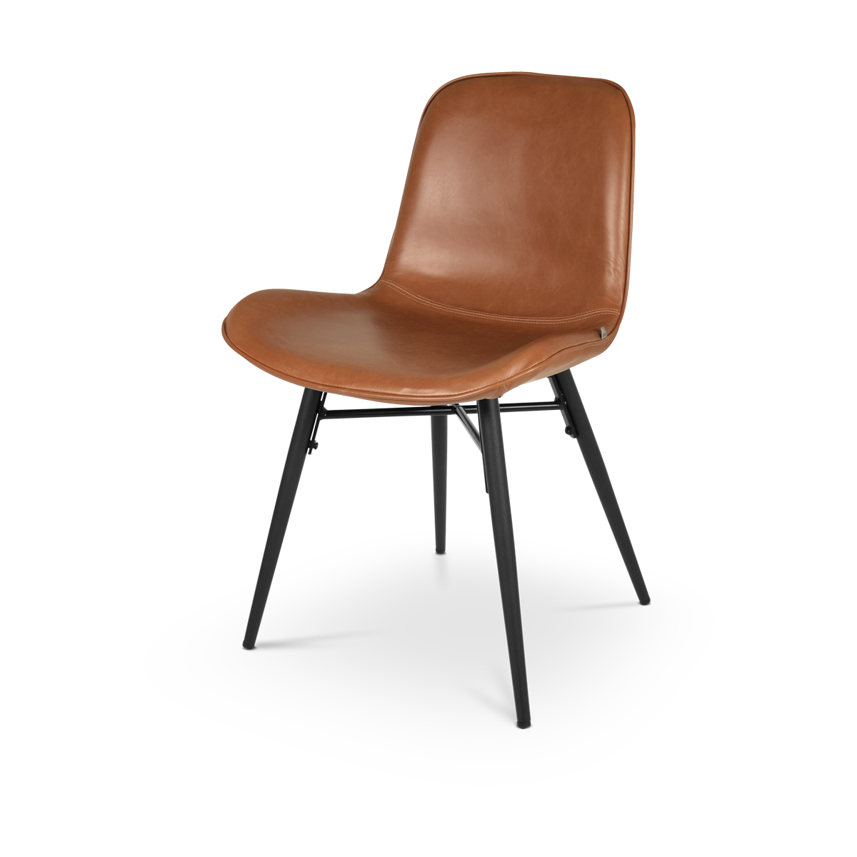 Nova-Fé eetkamerstoel kunstleer cognac - zwart onderstel