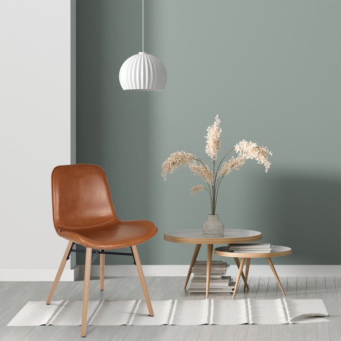 Nena-Fé eetkamerstoel kunstleer cognac - houten onderstel - pu leer - kuipstoel