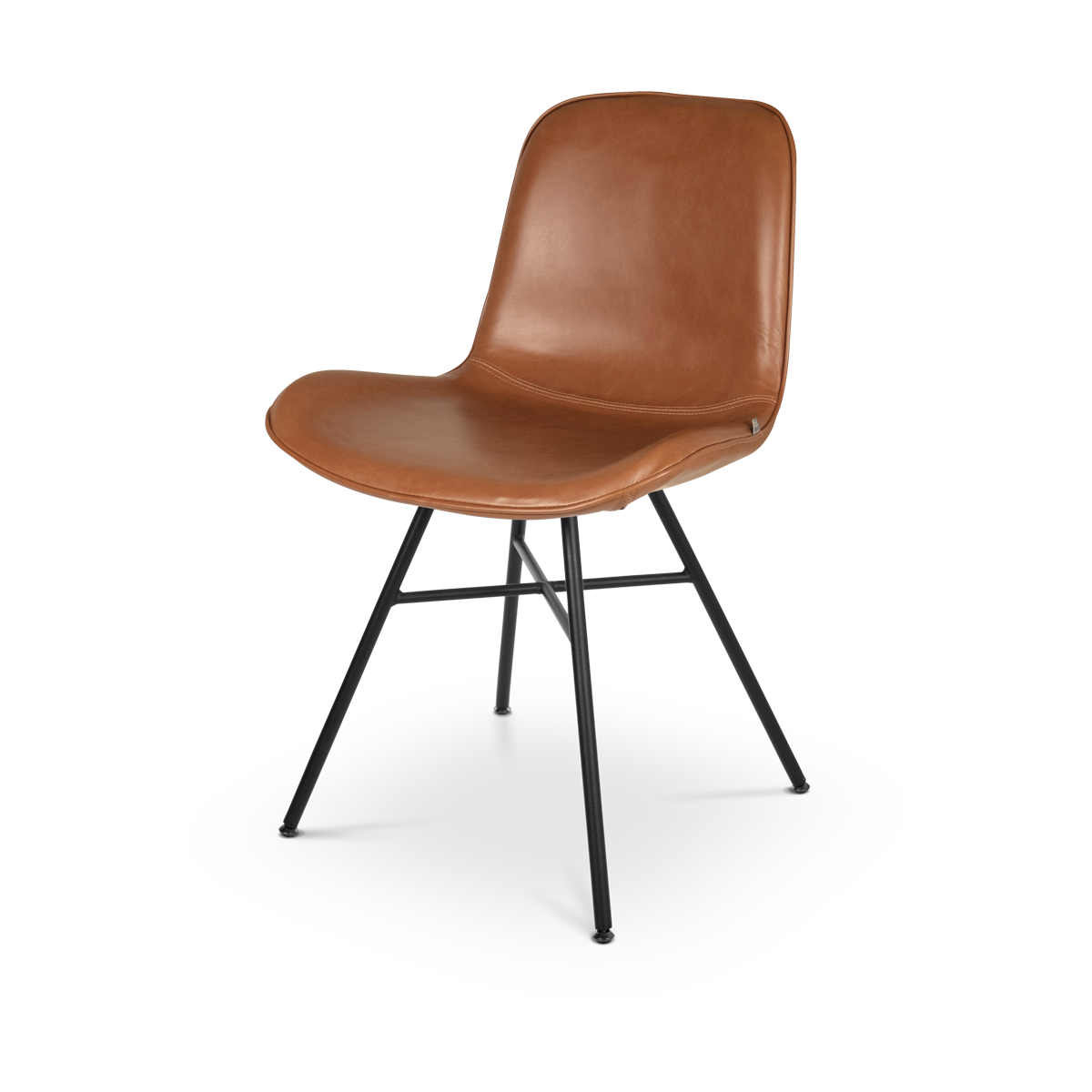 Noa-Fé eetkamerstoel kunstleer cognac - zwart onderstel