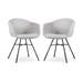 Noa-Otis eetkamerstoel lichtgrijs - zwart onderstel - set van 2