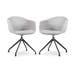 Nola-Otis draaibare eetkamerstoel lichtgrijs - zwart onderstel - set van 2