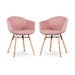 Nena-Otis eetkamerstoel zacht roze - houten onderstel - set van 2