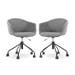 Nout-Otis bureaustoel donkergrijs - zwart onderstel - set van 2