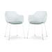 Nora-Liz eetkamerstoel wit met zacht groen zitkussen - wit onderstel - set van 2
