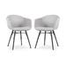Nova-Otis eetkamerstoel lichtgrijs - zwart onderstel - set van 2
