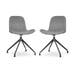 Nola-Fé draaibare eetkamerstoel velvet grijs - zwart onderstel - set van 2