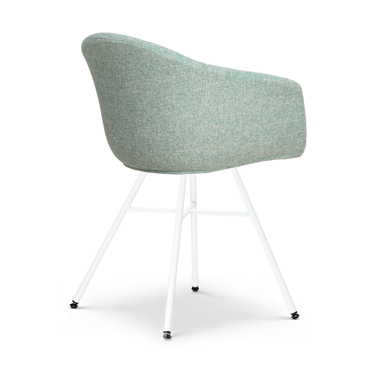 maatvoering van de Noa-Otis eetkamerstoel zacht groen - wit onderstel - set van 2