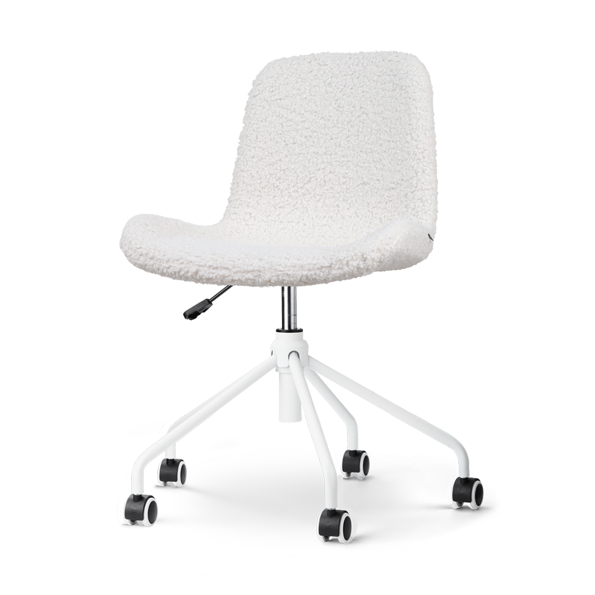 Nout-Fé bureaustoel teddy gebroken wit - wit onderstel