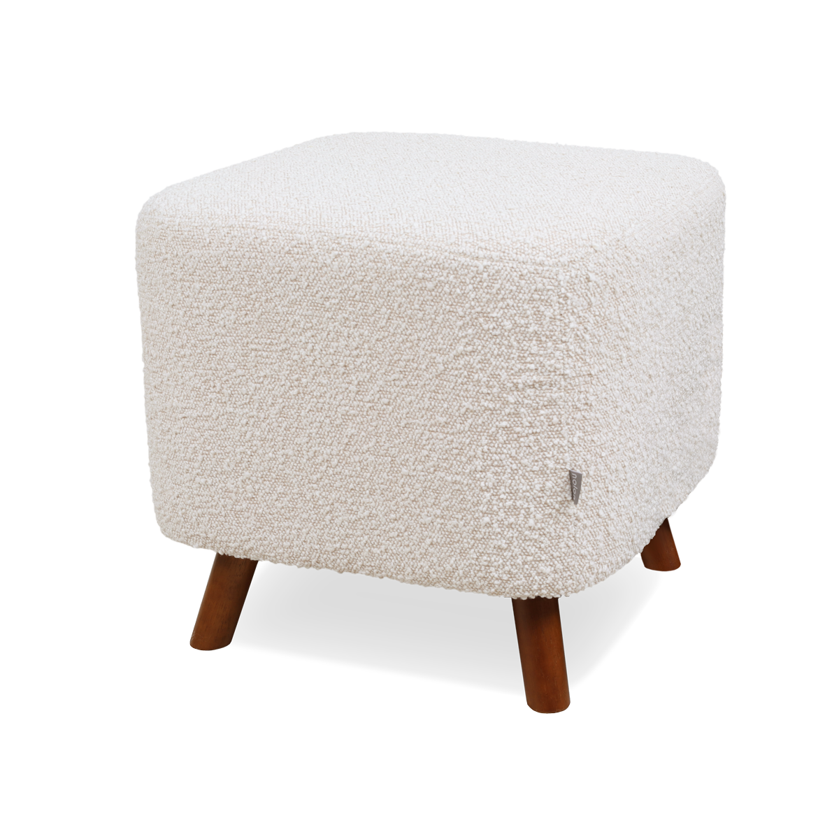 Julia poef bouclé beige - 44 x 44 cm