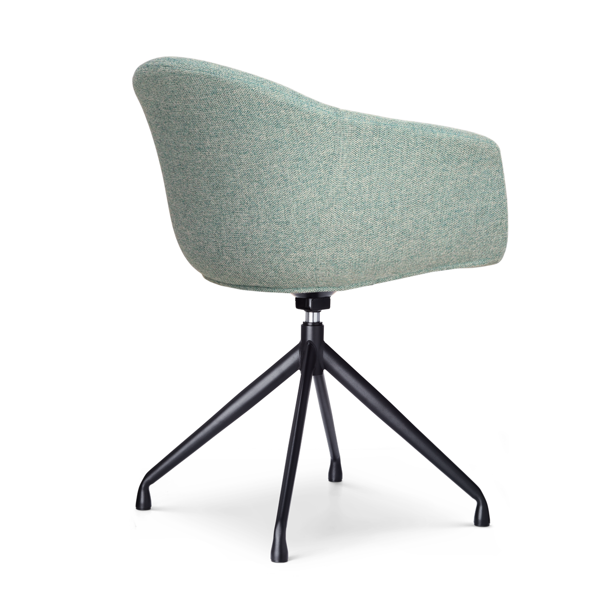 maatvoering van de Nola-Otis draaibare eetkamerstoel zacht groen - zwart onderstel - set van 2