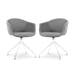 Nola-Otis draaibare eetkamerstoel donkergrijs - wit onderstel - set van 2