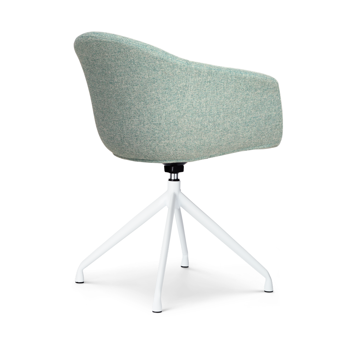 maatvoering van de Nola-Otis draaibare eetkamerstoel zacht groen - wit onderstel - set van 2