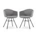 Noa-Otis eetkamerstoel donkergrijs - zwart onderstel - set van 2
