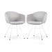 Noa-Otis eetkamerstoel lichtgrijs - wit onderstel - set van 2