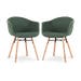 Nena-Otis eetkamerstoel donkergroen - houten onderstel - set van 2