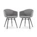 Nova-Otis eetkamerstoel donkergrijs - zwart onderstel - set van 2