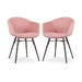 Nova-Otis eetkamerstoel zacht roze - zwart onderstel - set van 2