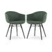 Nova-Otis eetkamerstoel donkergroen - zwart onderstel - set van 2