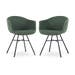 Noa-Otis eetkamerstoel donkergroen - zwart onderstel - set van 2