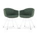 Noa-Otis eetkamerstoel donkergroen - wit onderstel - set van 2