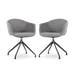 Nola-Otis draaibare eetkamerstoel donkergrijs - zwart onderstel - set van 2
