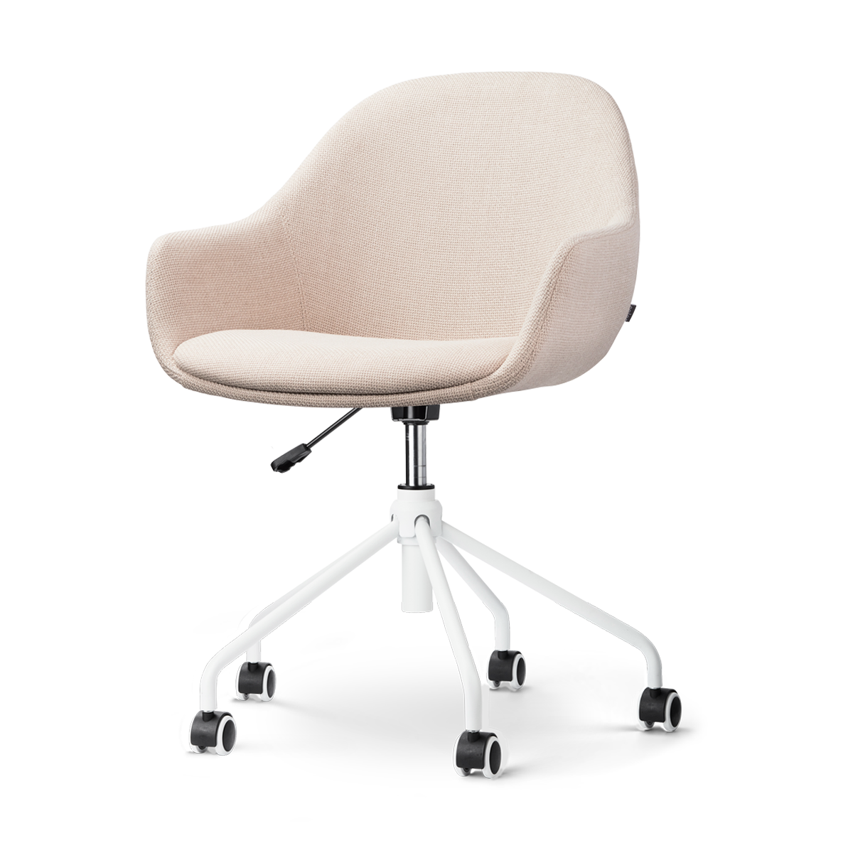 Nout-Mae bureaustoel beige - wit onderstel