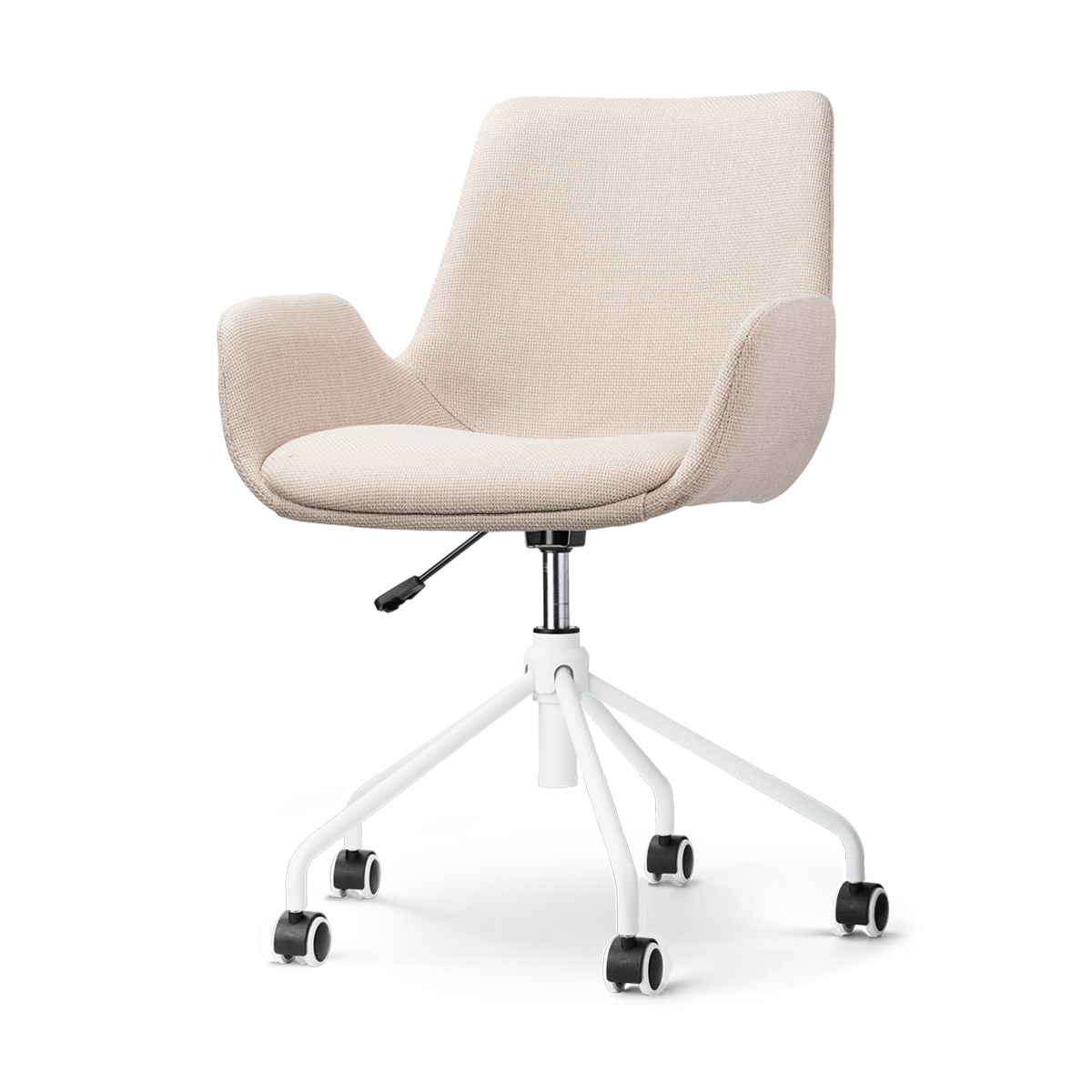 Nout-Eef bureaustoel beige - wit onderstel