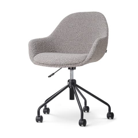 Nout-Mae bureaustoel bouclé taupe - zwart onderstel
