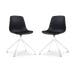 Nola-Pip draaibare eetkamerstoel zwart - wit onderstel - set van 2