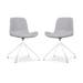 Nola-Fé draaibare eetkamerstoel lichtgrijs - wit onderstel - set van 2