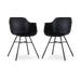 Noa-Puk eetkamerstoel zwart - zwart onderstel - set van 2