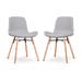 Nena-Fé eetkamerstoel lichtgrijs - houten onderstel - set van 2