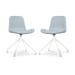 Nola-Fé draaibare eetkamerstoel lichtblauw - wit onderstel - set van 2