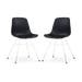 Noa-Pip eetkamerstoel zwart - wit onderstel - set van 2