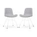 Noa-Fé eetkamerstoel lichtgrijs - wit onderstel - set van 2