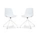 Nola-Pip draaibare eetkamerstoel wit - wit onderstel - set van 2