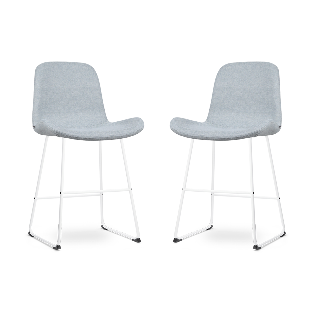 Nino-Fé barkruk lichtblauw - wit onderstel - 65 cm - set van 2