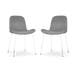 Nora-Fé eetkamerstoel velvet grijs - wit onderstel - set van 2