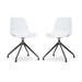 Nola-Pip draaibare eetkamerstoel wit - zwart onderstel - set van 2