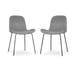 Nora-Fé eetkamerstoel velvet grijs - zwart onderstel - set van 2