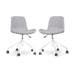 Nout-Fé bureaustoel lichtgrijs - wit onderstel - set van 2