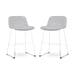 Nino-Mats barkruk lichtgrijs - wit onderstel - 65 cm - set van 2